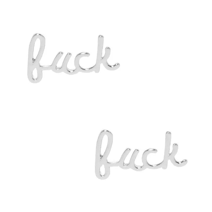 Silver "Fuck" Studs