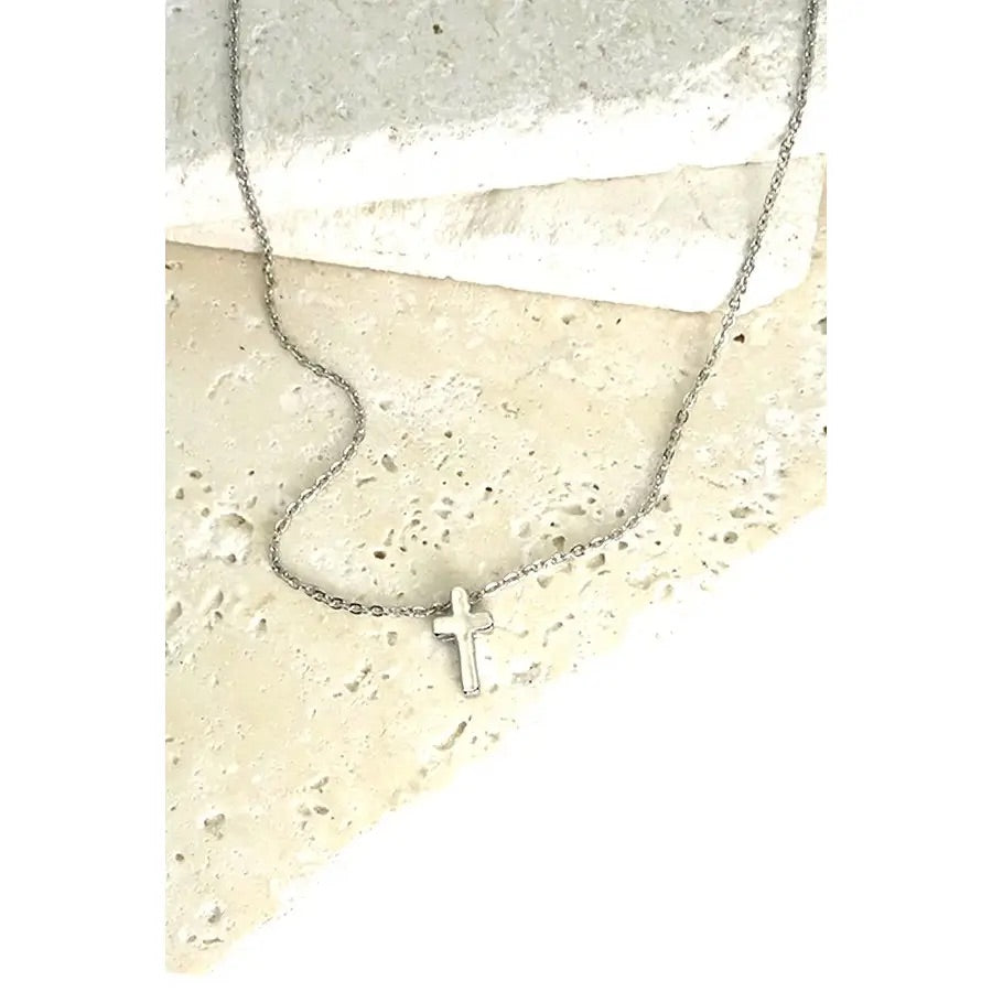 Mini Silver Cross Necklace