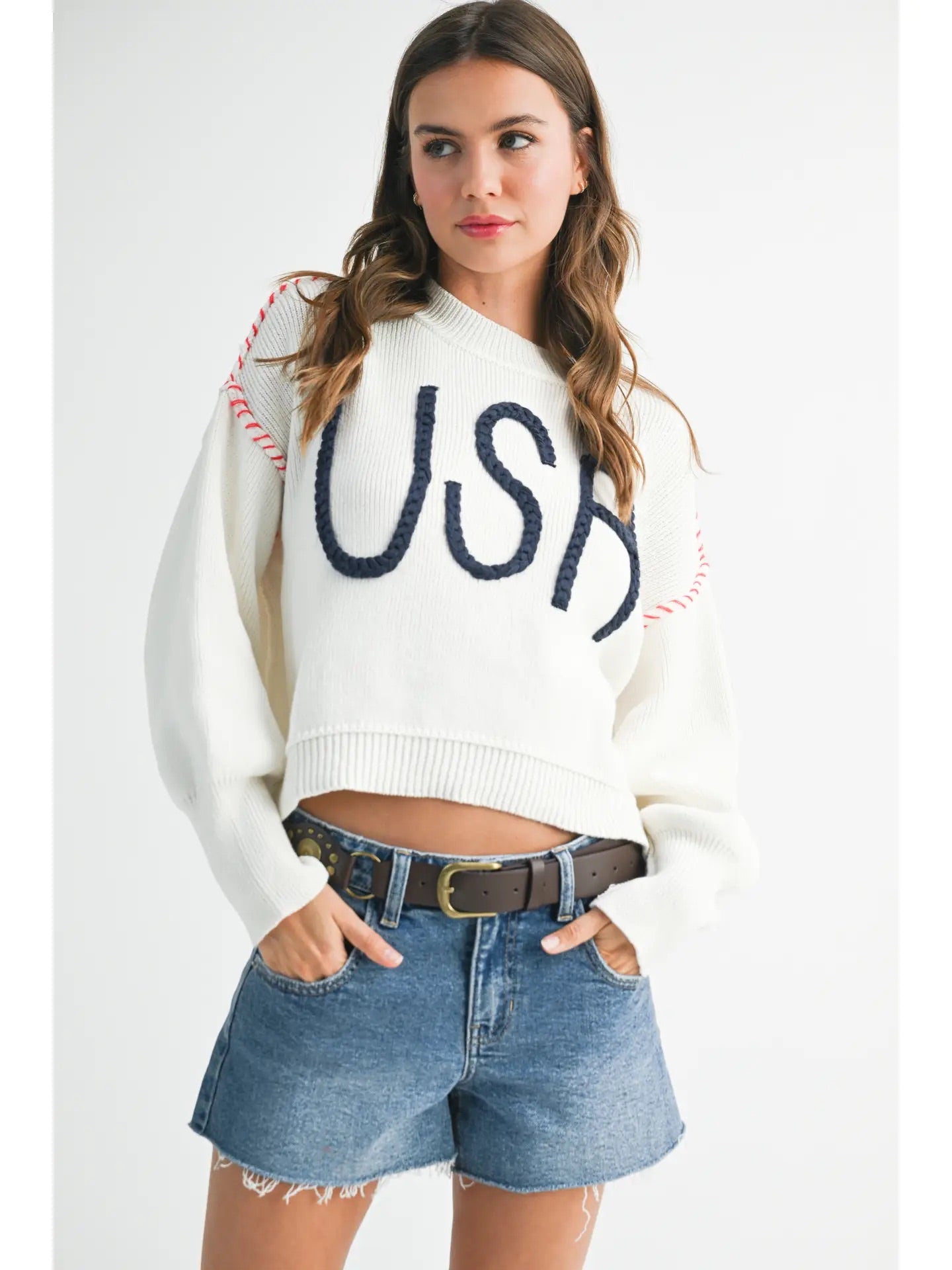Party in the USA Sweater- White