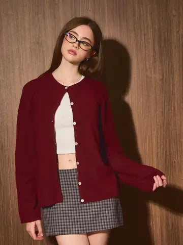 Bordeaux Cozy Cardigan