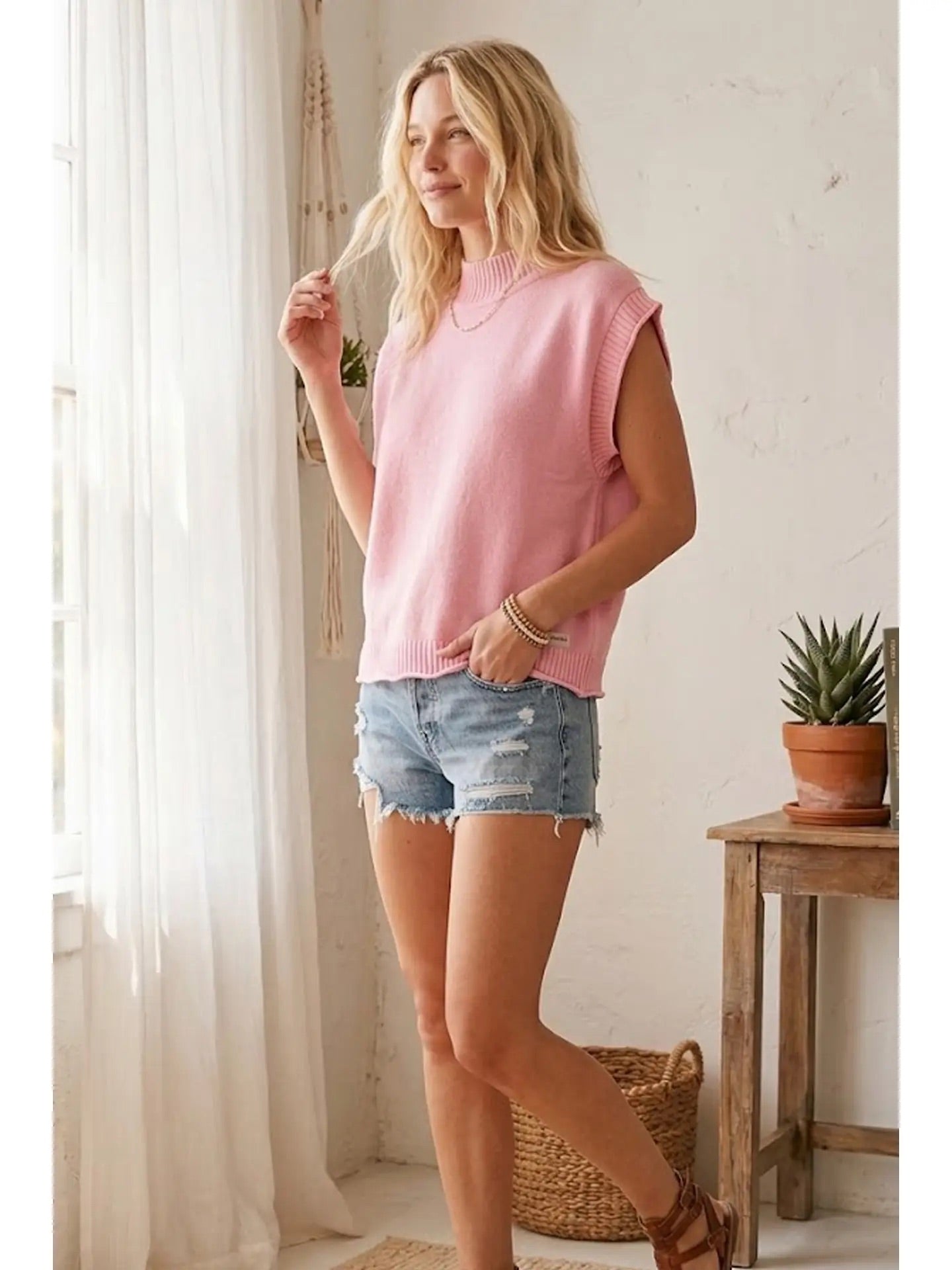 Pink Sugar Knit Sweater Top