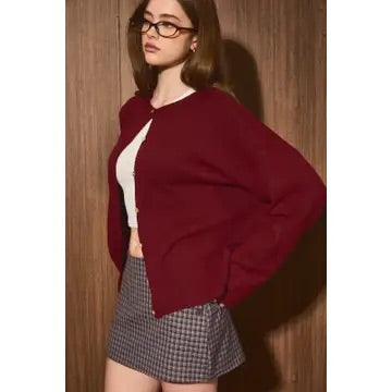 Bordeaux Cozy Cardigan