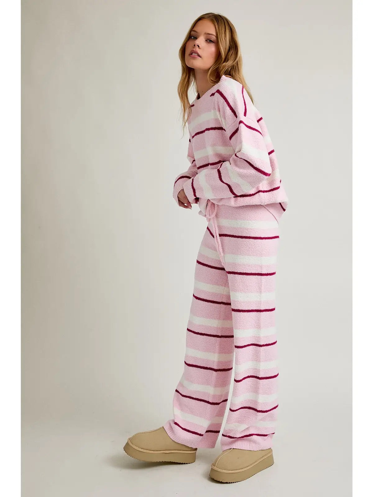 Striped Matching Set- Baby Pink & Magenta