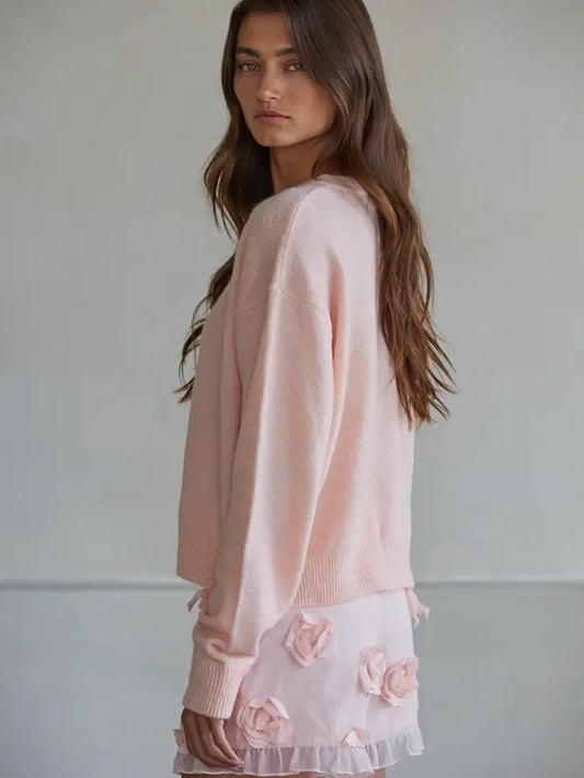 Blush Breeze Button-Up Cardigan