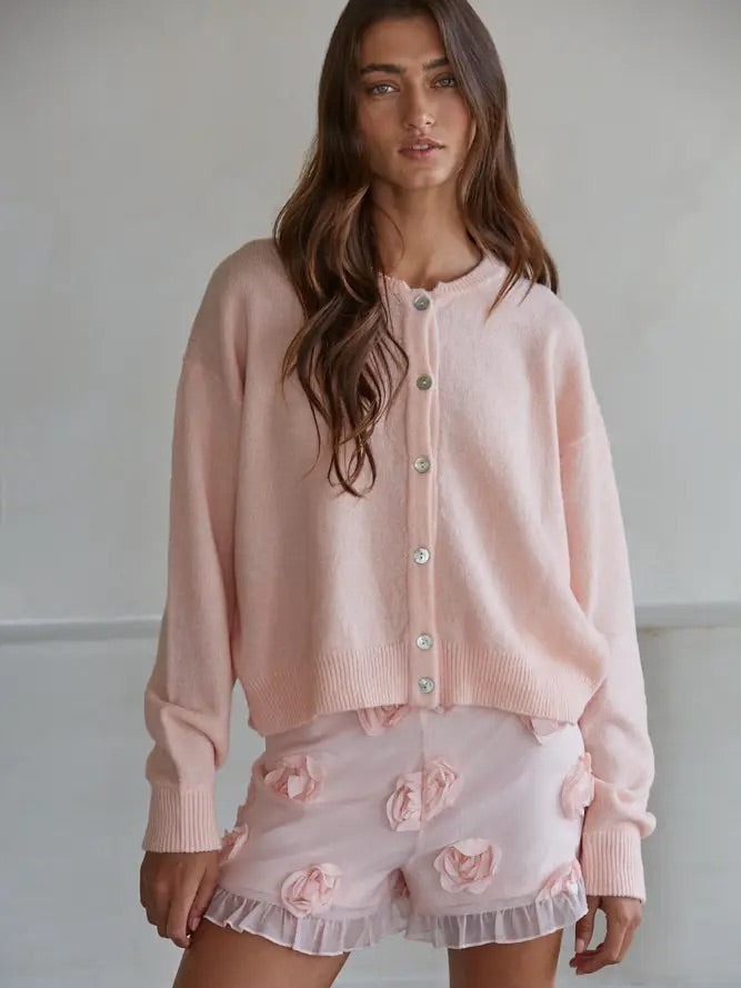 Blush Breeze Button-Up Cardigan