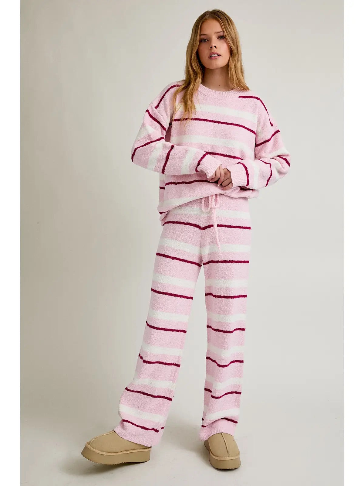 Striped Matching Set- Baby Pink & Magenta