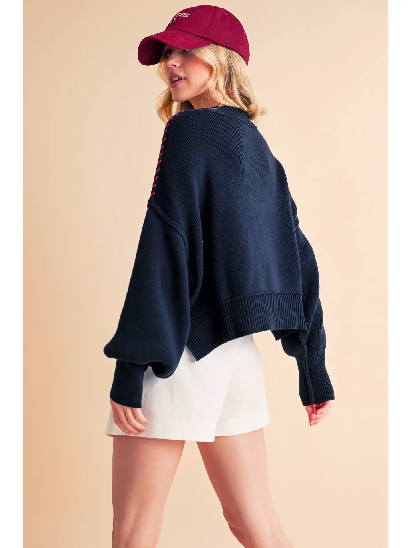 Party in the USA Sweater- Navy
