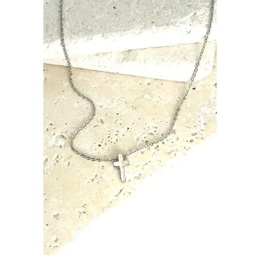 Mini Silver Cross Necklace
