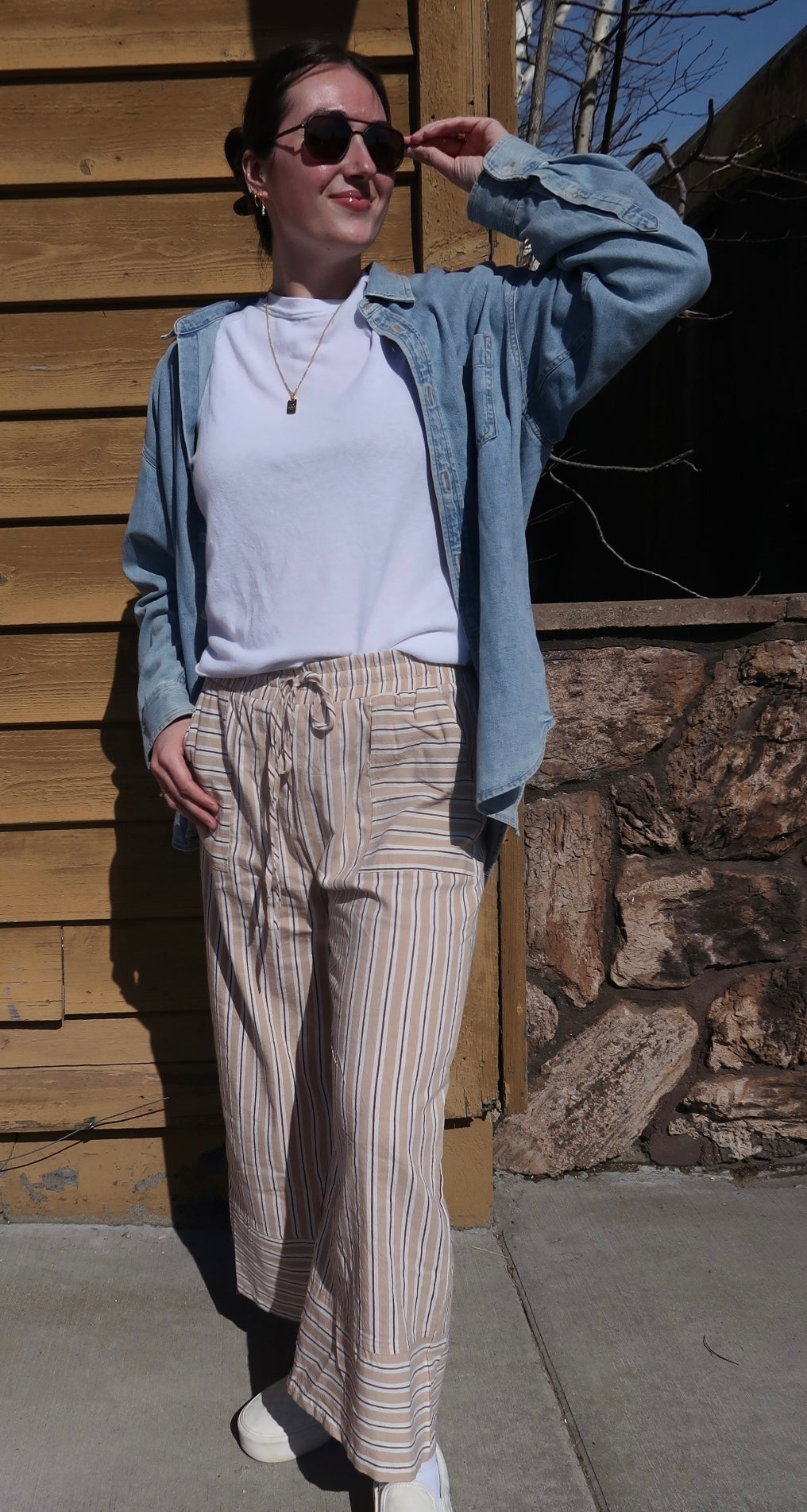 Cider Coast Striped Wide Leg Pants
