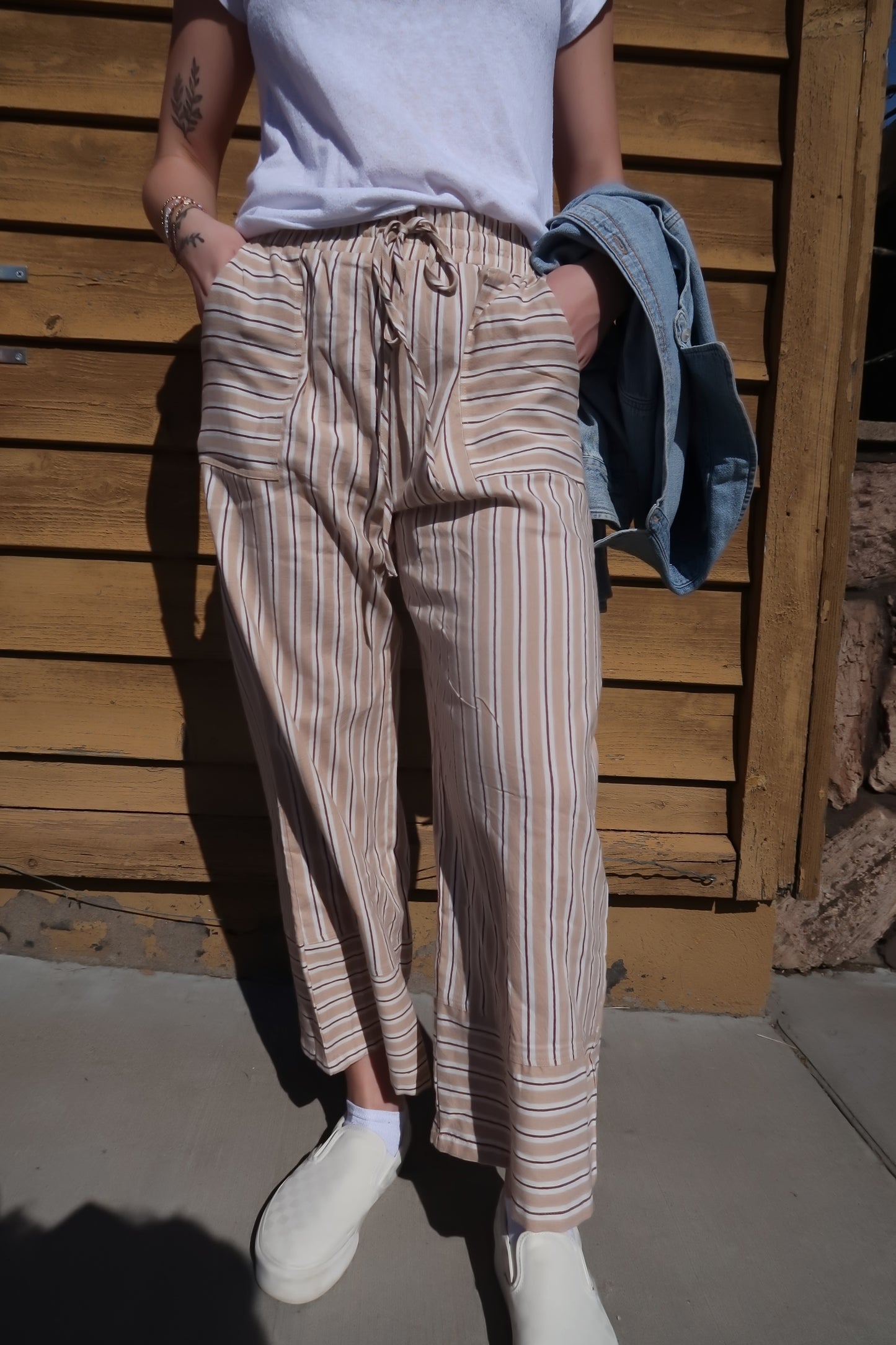 Cider Coast Striped Wide Leg Pants