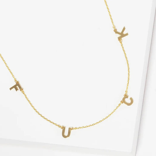 Gold F U C K Necklace