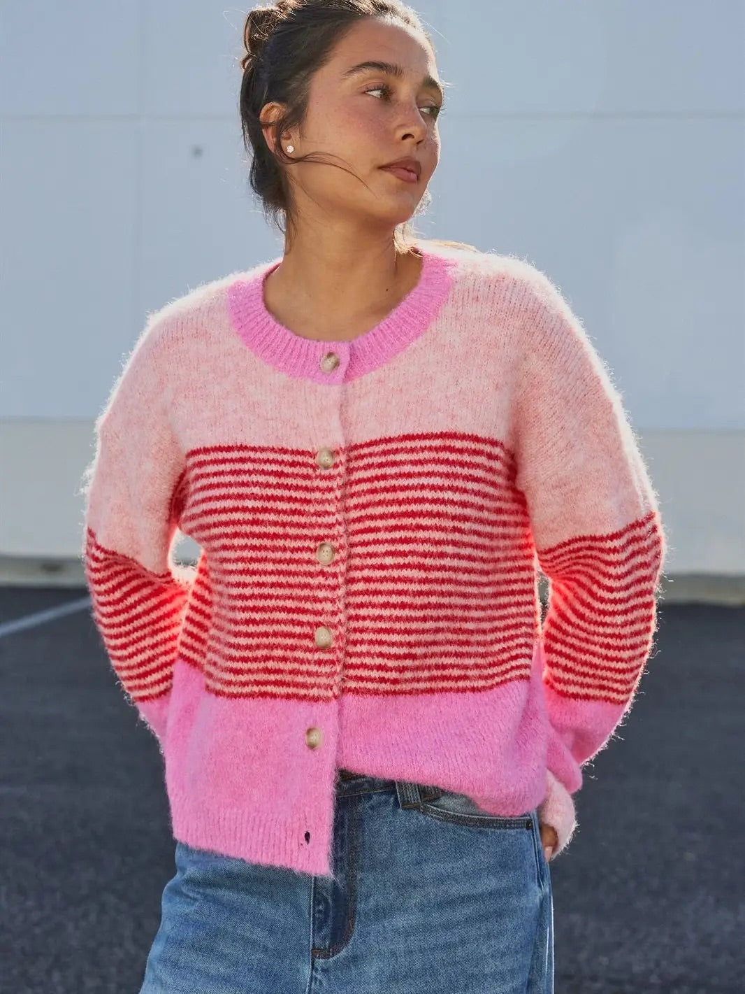 Pretty in Pink Stripe Cardigan