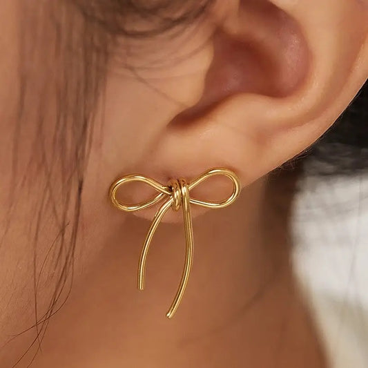 Gold Bow Earrings