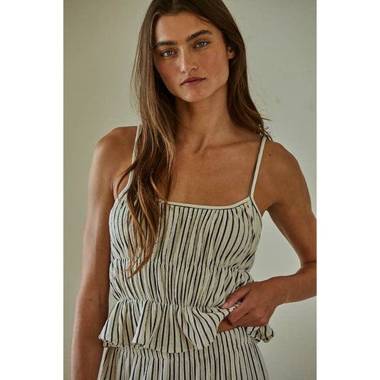 Harbor Striped Set - Natural & Black