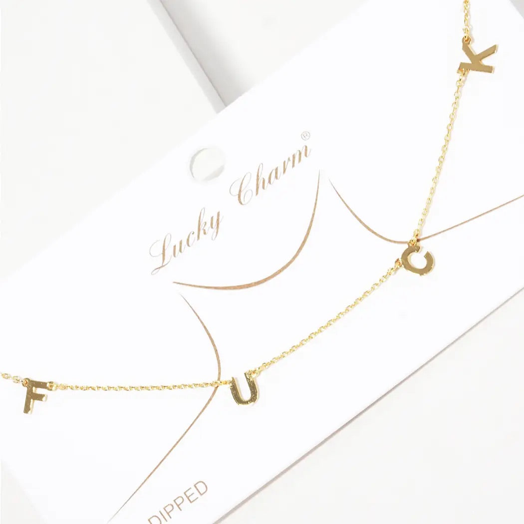 Gold F U C K Necklace